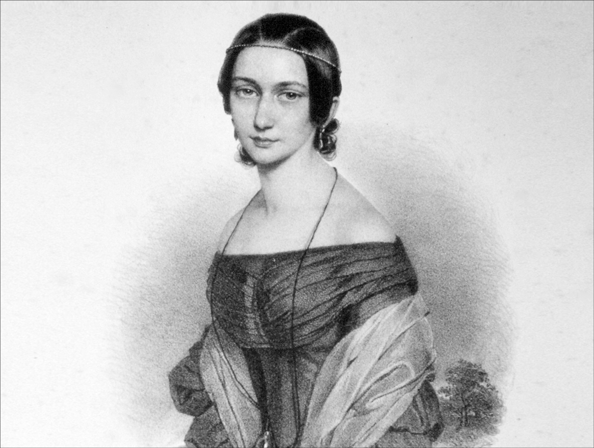 Imagen en blanco y negro de Clara Schumann