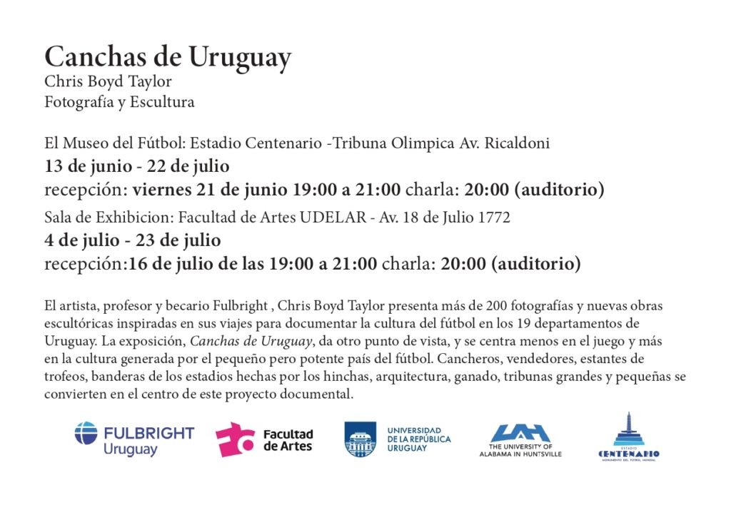 Invitación a la muestra de Canchas de Uruguay, 