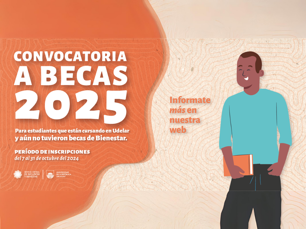 Convocatoria a estudiantes de Udelar para la solicitud de becas de Bienestar para 2025